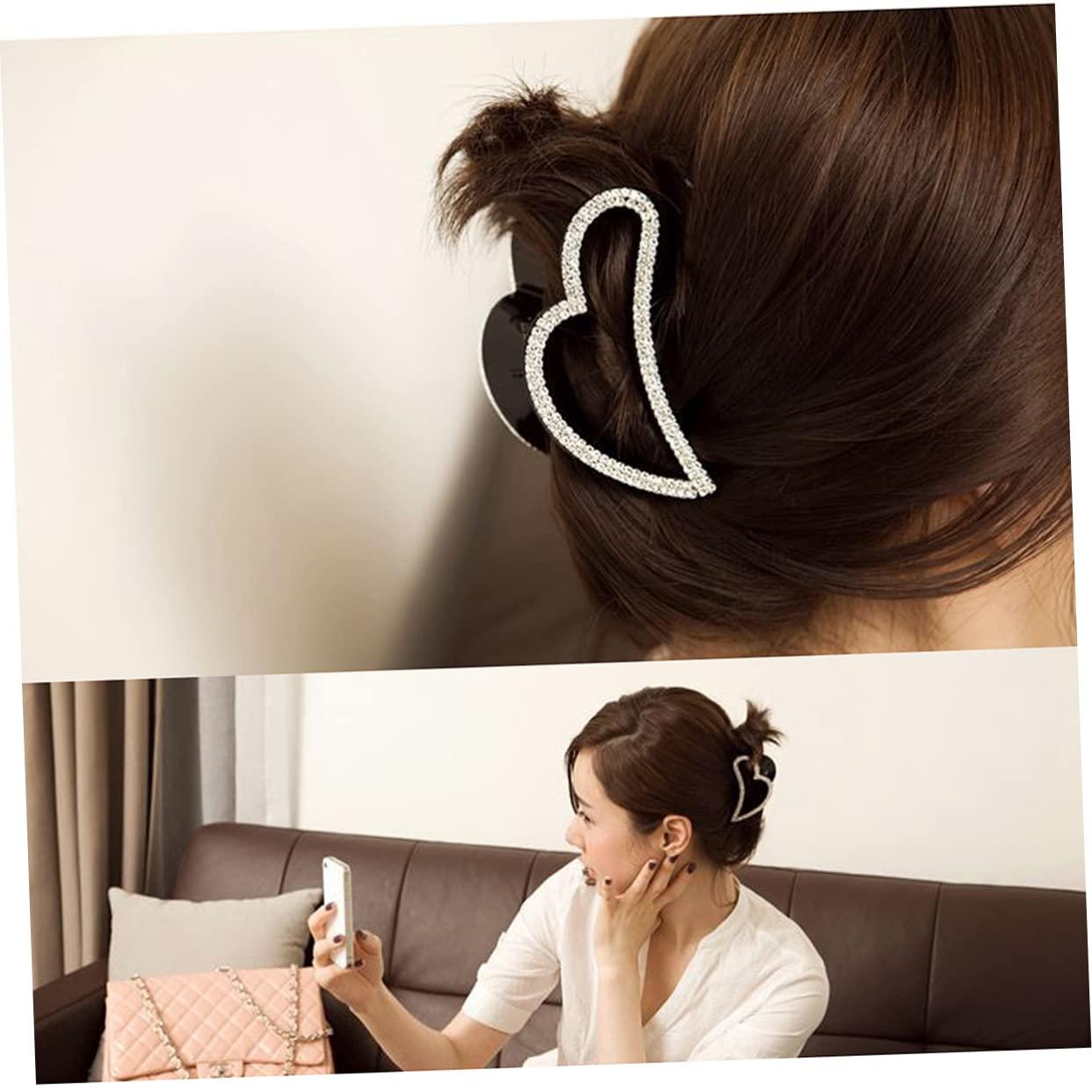 LALAFINA LALAFINA Heart Decorative Hair Pins Jaw Clip Women Hair Clips Large Diamond for Daily Use