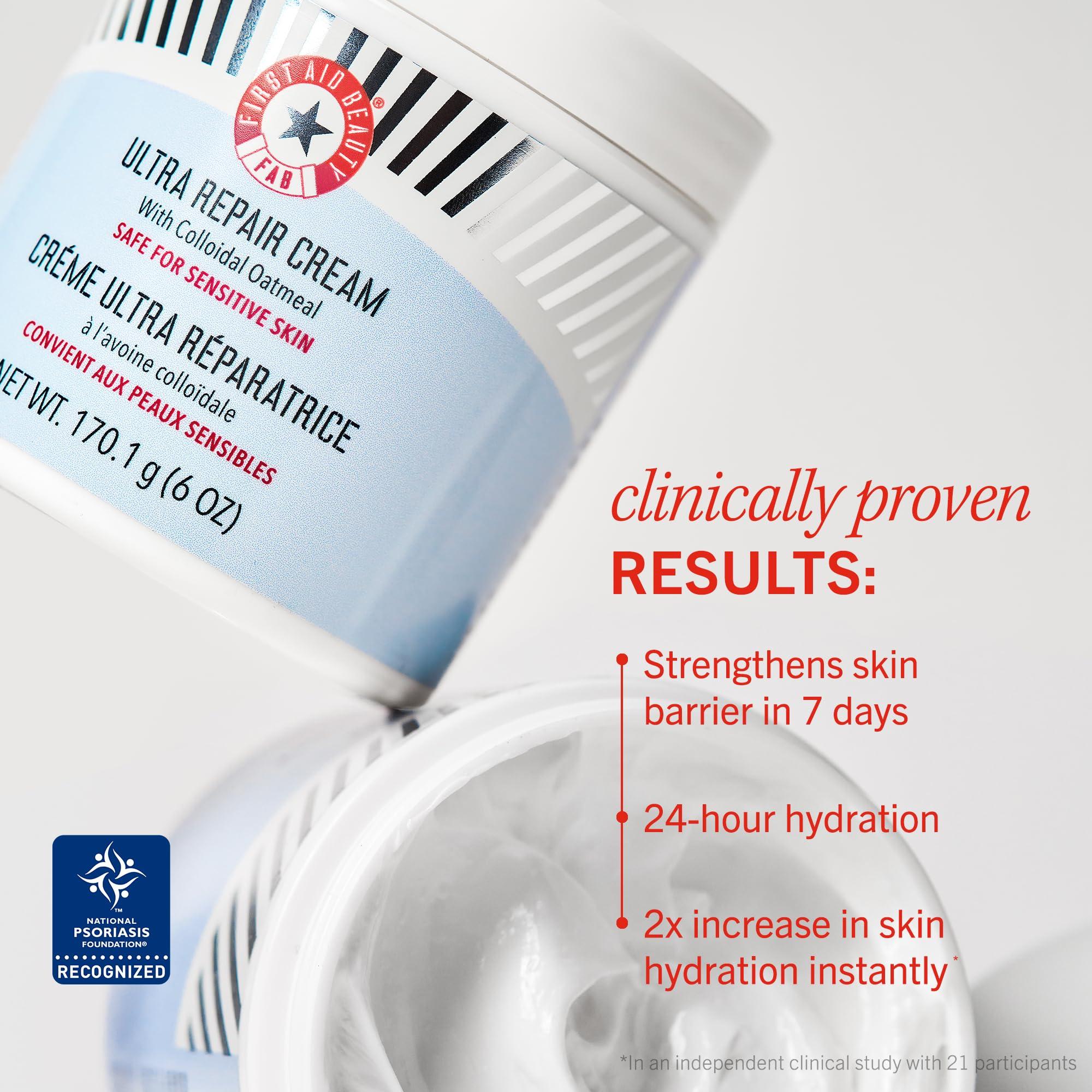 First Aid Beauty First Aid Beauty Ultra Repair Cream Intense Hydration Moisturiser for Face and Body Rich Whipped Texture For Immediate Skin Hydration, 170.1g