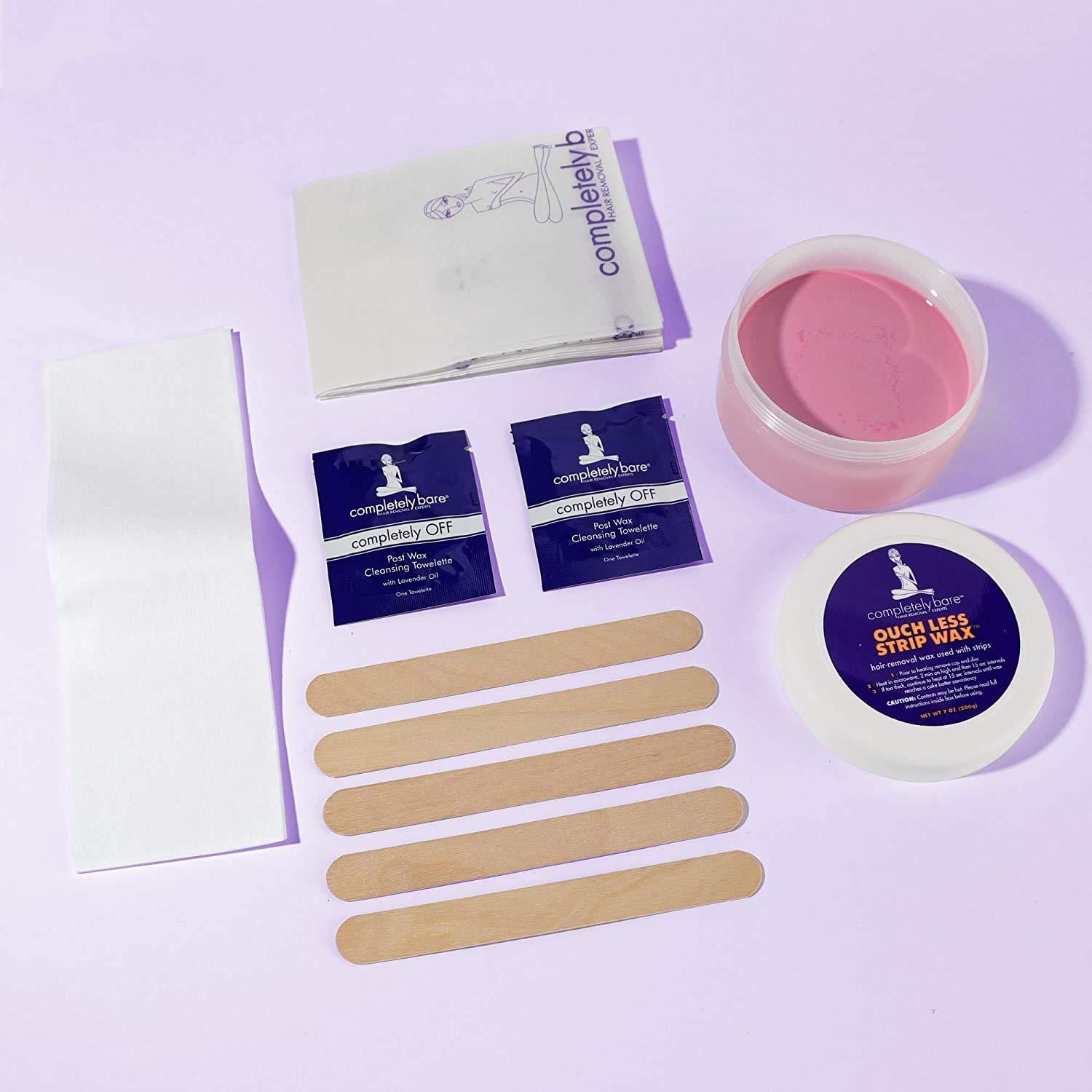 Completely Bare Completely Bare bare more ouch LESS Bikini & Body Waxing Kit to Remove Deepest and Coarest of Hairs - For Hairless & Smoother Skin + Less Redness & Irritation, 7 oz