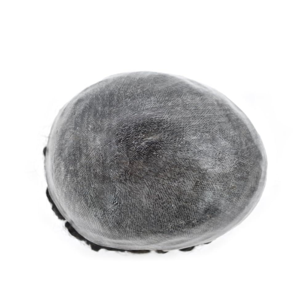 Curve Hair Men Weave Hair Unit Afro Curl Toupee for Black Men 100% Human Hair Loose Curly Mens Hair System Replacement Afro 360 Waves Curly Man Unit (8\'\'X10\'\', 1B Off Black 25mm Curl)