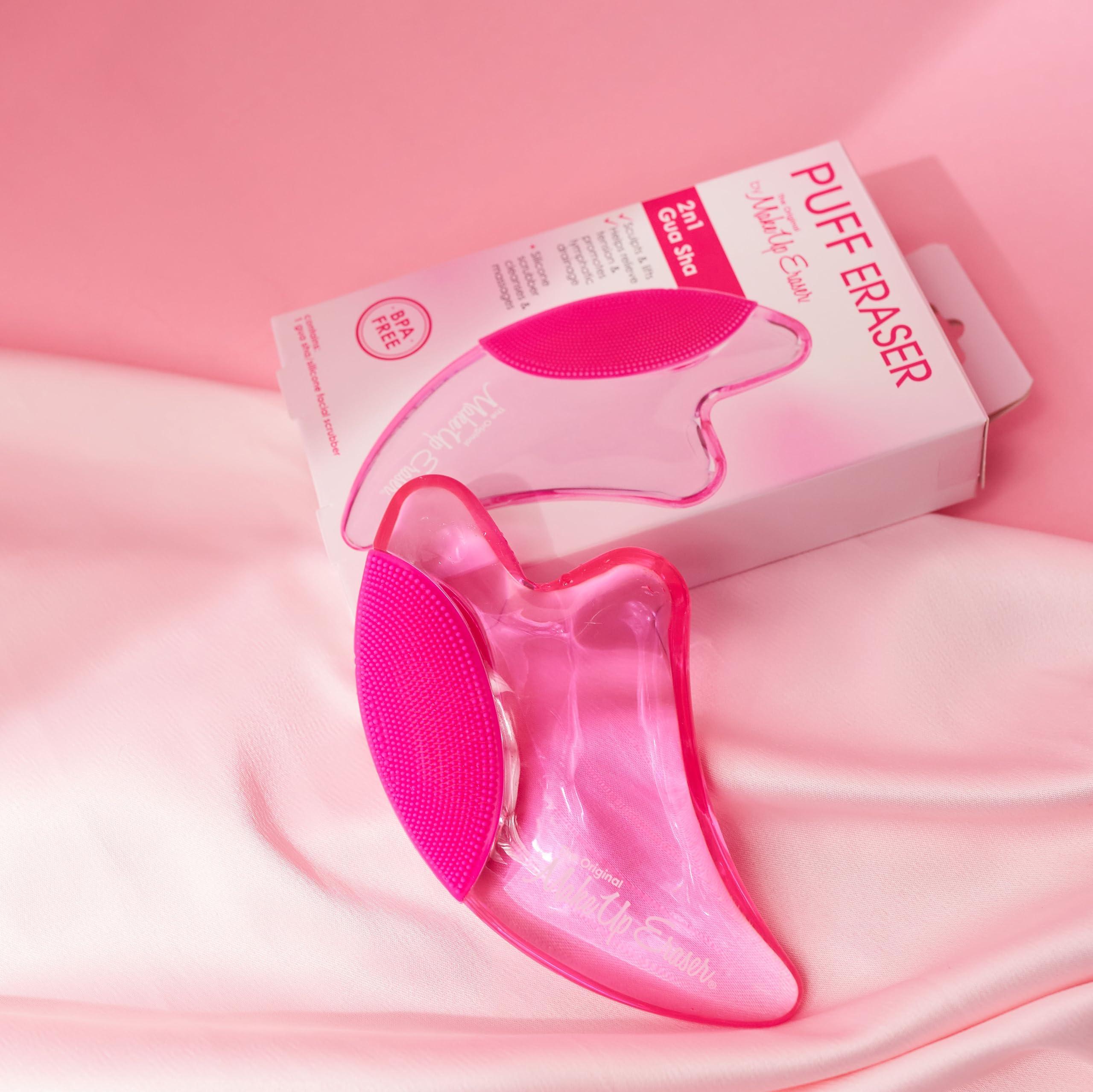 MakeUp Eraser Puff Eraser, 2-in-1 Gua Sha Tool by The Original MakeUp Eraser Gua Sha Massage and Silicone Facial Scrubber for Radiant, Youthful Skin