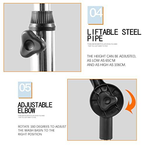 ZJDYDY Portable Mobile Shampoo Bowl, Hair Height Adjustable Shampoo Rinse Basin, Family Barber Beauty Shop Elderly/Pregnant Women Hair Washing Sink,Standing Shampoo Basin Sink with Drain Pipe and Bucket