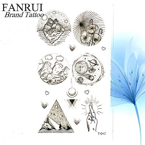 TTHUONG THATHU Summer Hot Triangle Geometric Black Mountain Waterproof Tattoo Arrow Women Body Arm Art Drawing Tattoo Men Cool Hand Chain Tatto