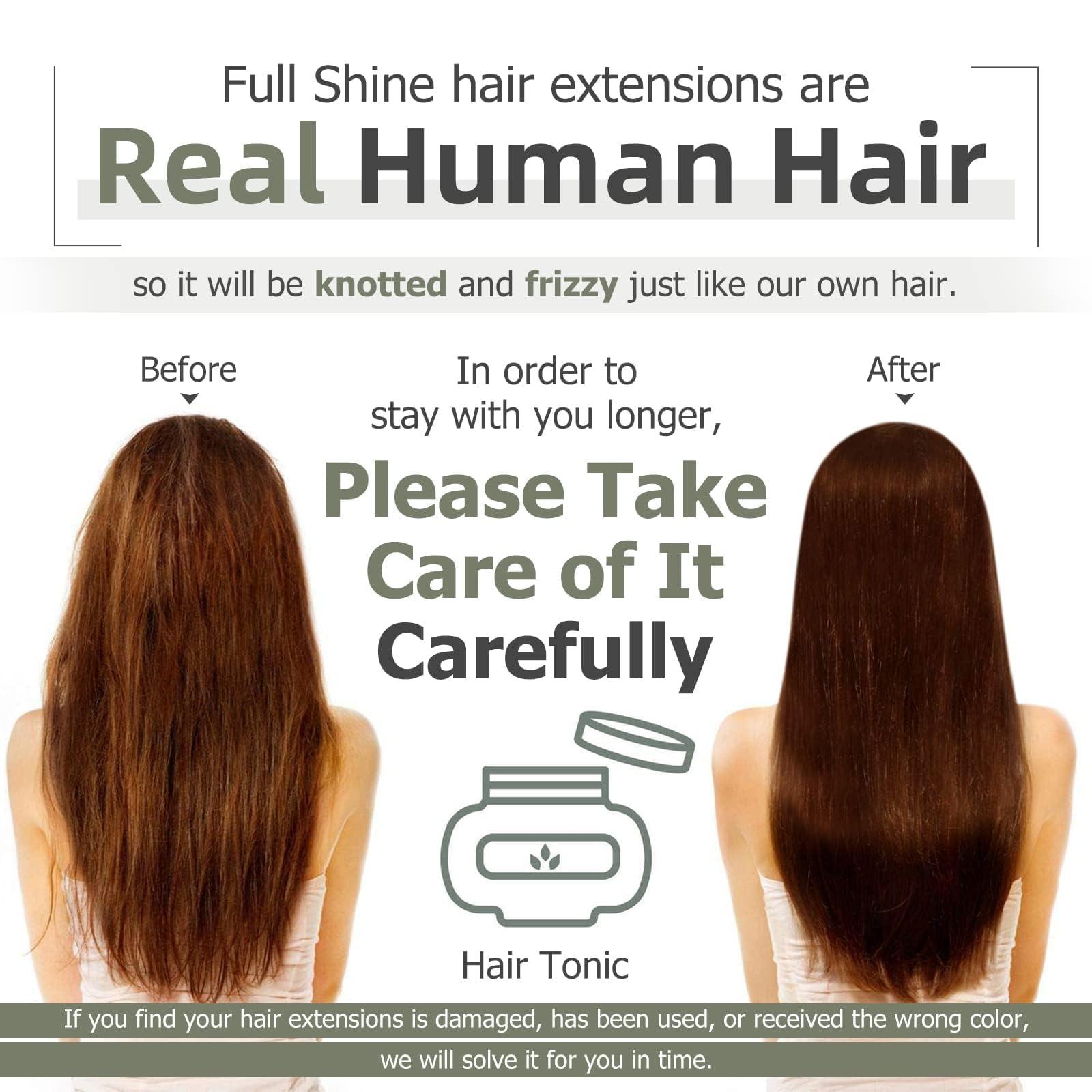Full Shine Full Shine Human Hair Extensions Balayage Clip in Hair Extensions Off Black to Black With Caramel Blonde Hair Extensions Real Human Hair PU Weft Straight Black Blonde Hair Extensions 120Grams 18 Inch