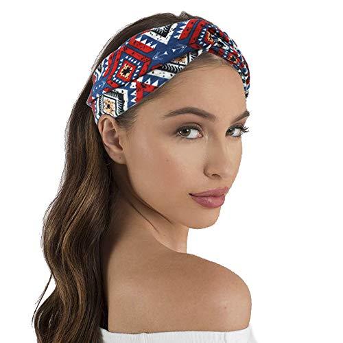 Bohend Bohend Boho Headband Wide Elastic Boho Bandeau Criss Cross Hair Band Sports Yoga Daily Use Hair Accessories for Women and Girls (D)