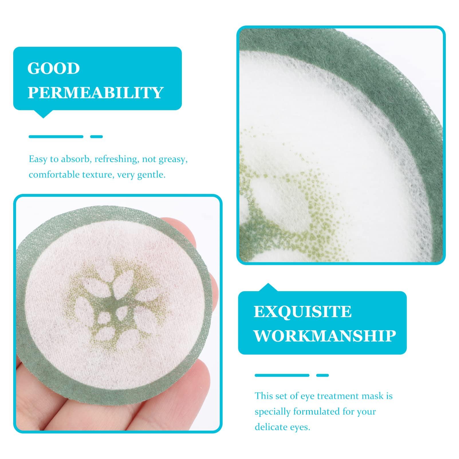 Mobestech Cucumber Eye Pads Disposable 100 Pads Non-woven Eye Masks Soothing Spa Cooling Eye Patches with Fruit Vegetable Extracts for Eyes Reduce Dark Circles