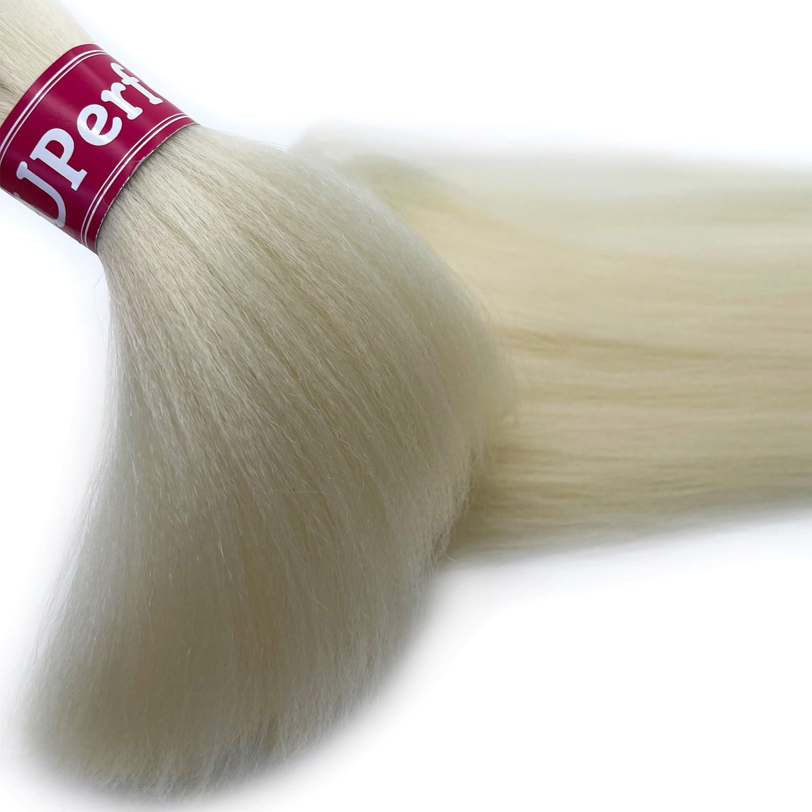 UPerfe Blonde 613 Braiding Hair Pre Stretched Knotless Prestretched Braiding Hair 30 inch Colored Hair Extensions for Braiding Pre Stretched Micro Braids Itch Free Yaki Long Braiding Hair Blonde