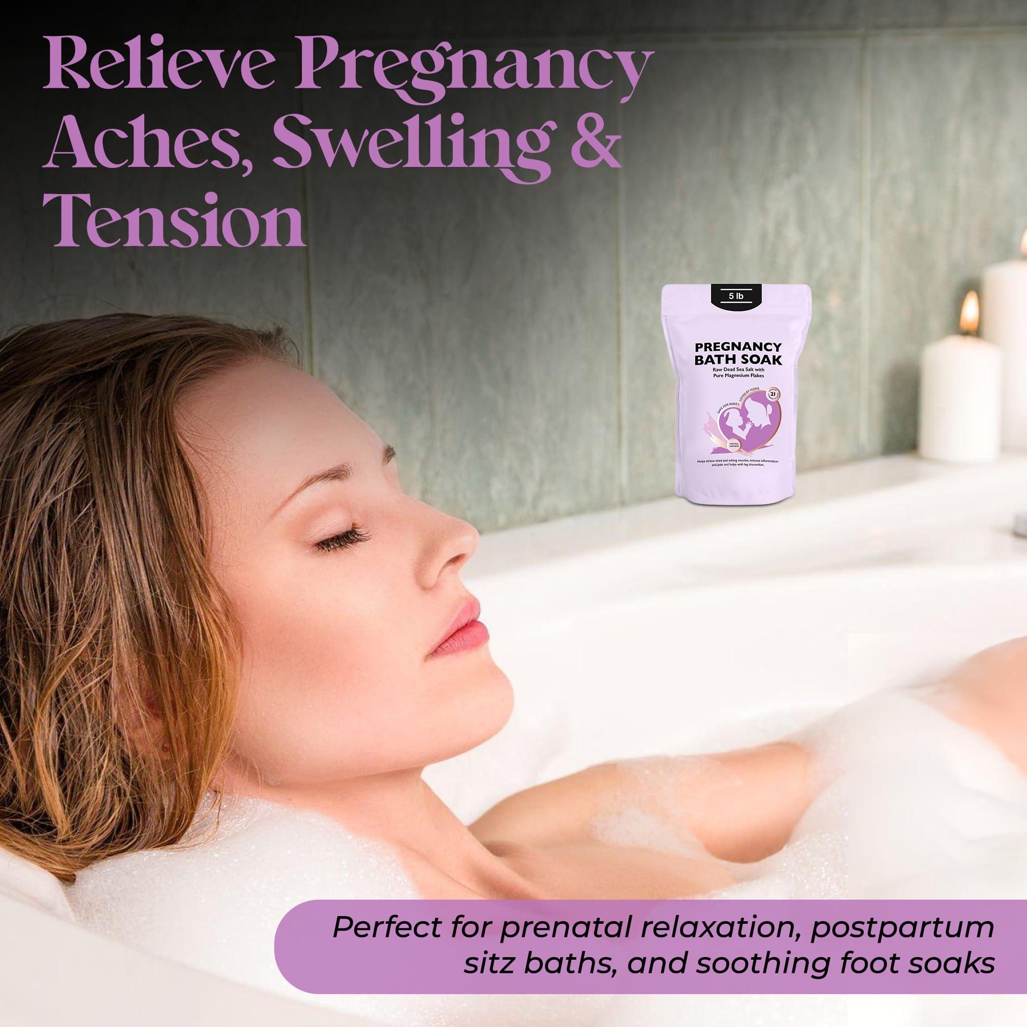 Aromasong Aromasong Dead Sea Pregnancy Bath Soak 5 LB - Natural Lavender with Pure Magnesium Flakes & Minerals - Used for Pregnancy & Postpartum Muscle Ache & Leg Discomfort - Better Absorbing Than Epsom Salt