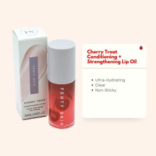 Fenty Skin Fenty Skin Cherry Treat Conditioning + Strengthening Lip Oil Cream White 0.19 Ounce (Pack of 1)