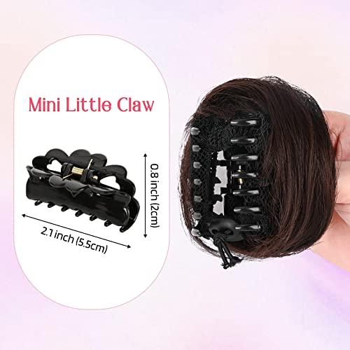HOOJIH HOOJIH Messy Bun Hair Piece 2 PCS Space Buns Hair Piece Claw Clip in Hair Bun Extensions Hair Accessories Updo Hairpieces for Women Girls - Natural Black