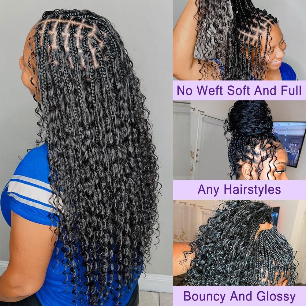 GYAJEP Human Braiding Hair For Boho Braids 2 Bundles Deep Wave Bulk Human Hair for Braiding 100g/pack Wet And Wavy Human Braiding Hair Extensions No Weft Brazilian Virgin Curly Human Braiding 18 Inch