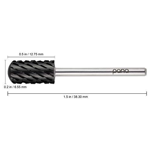 PANA USA Pana DLC 3/32\" Safety Nail Carbide - Smooth Round Top Large Barrel Head for Electric Dremel Drill Machine (Black, 3XC Grit)