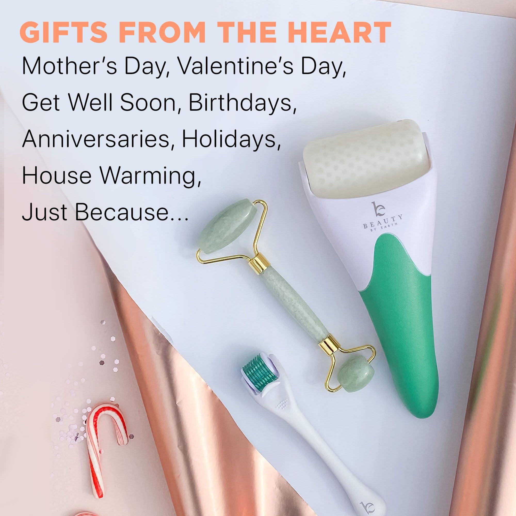 Beauty by Earth Ice Roller for Face - Smoothes Fine Lines & Wrinkles, Face & Eye Roller for Puffy Eyes, Skin Care Massager, Beauty Gift That Helps Relieve Migraines, Facial & Spa Gifts for Women