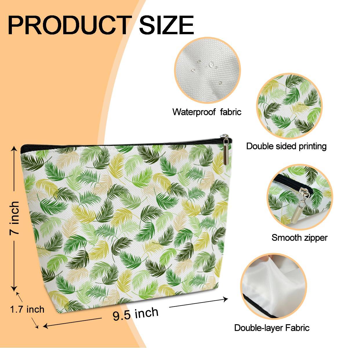 JIRIM-BEUTY Summer Makeup Bag Boho Small Cosmetic Bag Aesthetic Makeup Bag Green Makeup Bag Small Makeup Pouch for Purse Toiletry Bags for Women Travel Skincare Bag Small Cosmetic Pouch Accessory Bag (JRM621)