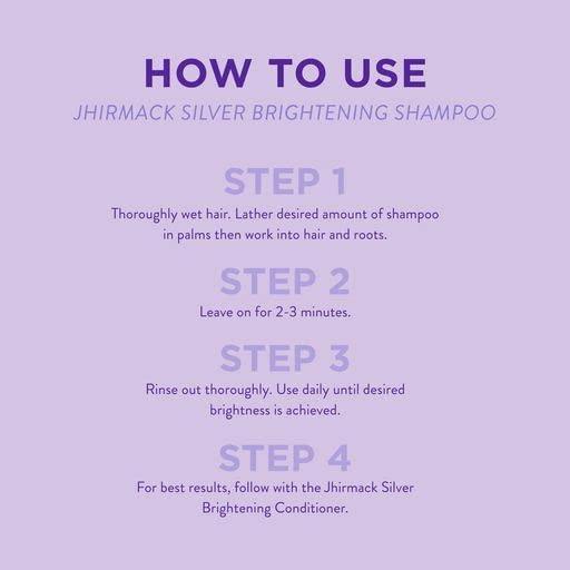 jhirmack jhirmack Silver Brightening Purple Shampoo Set of 4 for all types of silver, grey, and blonde hair