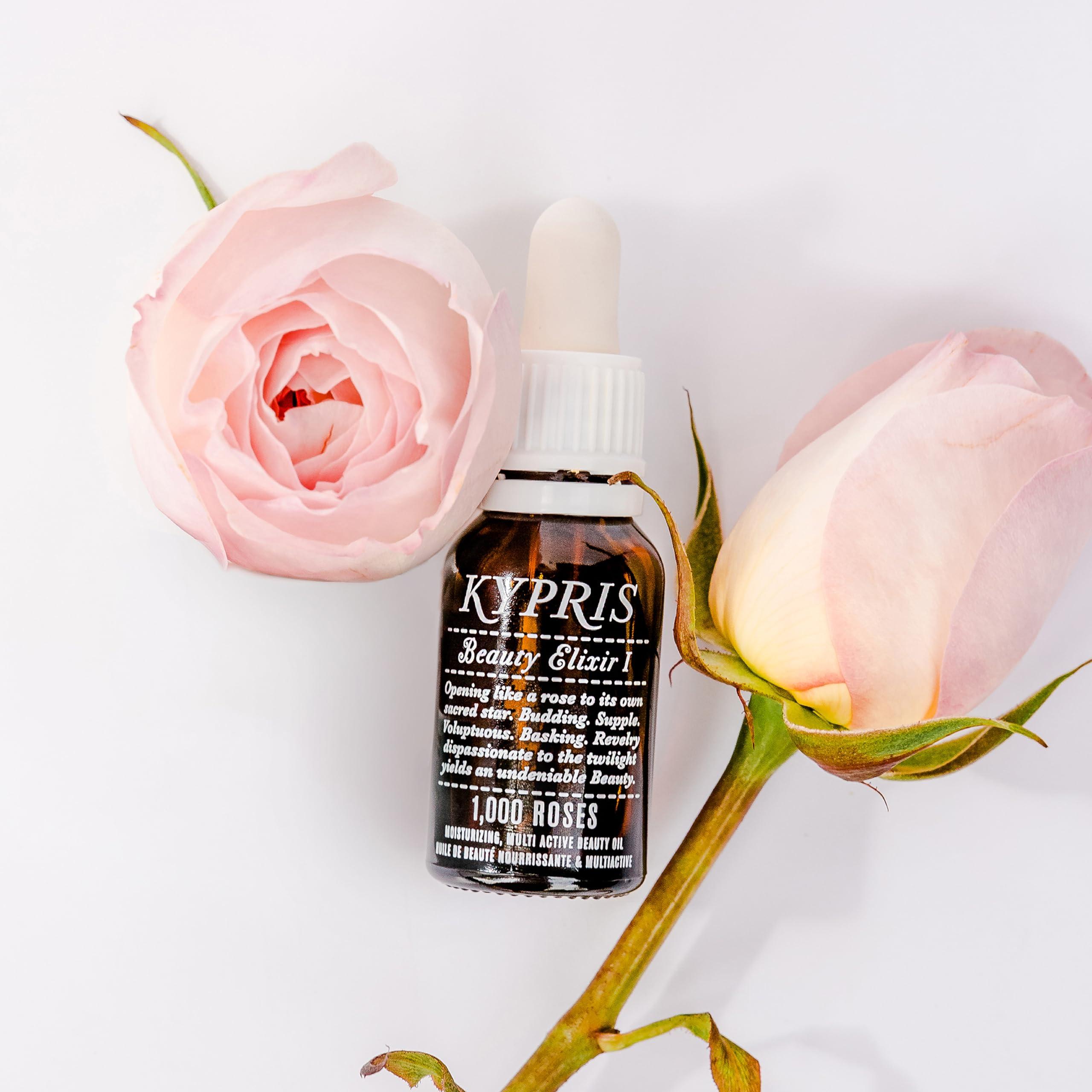KYPRIS KYPRIS, Beauty Elixir I: 1,000 Roses Rich Moisturizing Face Oil, Bioidentical Antioxidant Complex w/ CoQ10 & Vitamin C Ester THD Rose (0.47 fl oz / 14 ml)
