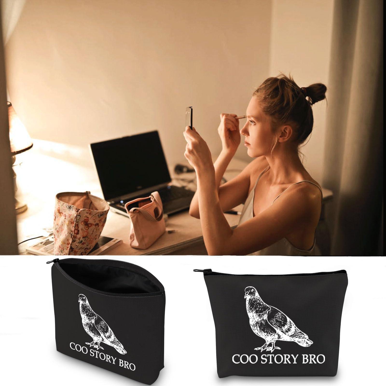 JXGZSO JXGZSO Pigeon Cosmetic Bag Coo Story Bro Makeup Bag Cool Pigeon Birding Makeup Pouch Pigeon Lovers Gift Bird Lovers Gift (Coo Story Bro Bag)