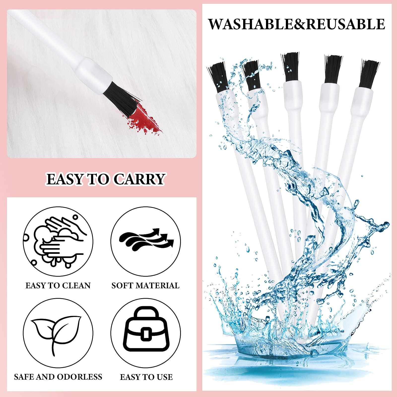 Prasacco 50 Pcs Disposable Lip Brushes Nail Polish Brushes Lip Gloss Applicators Lipstick Wands Makeup Cosmetic Tools, White