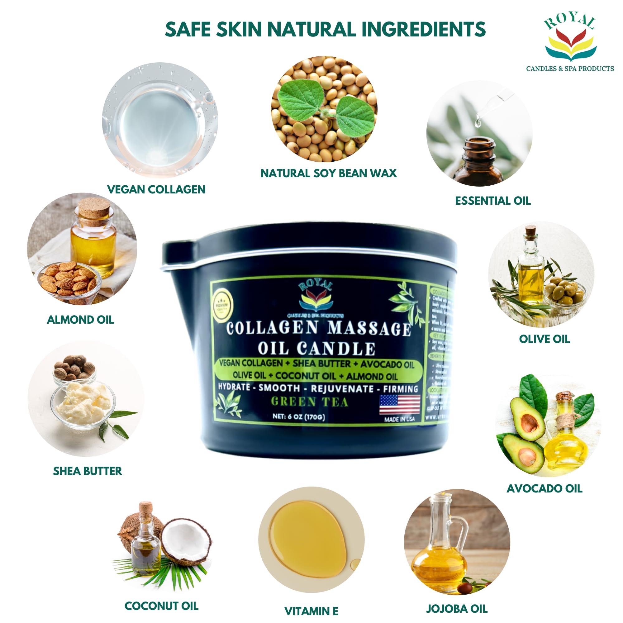 Royal Candles & Spa Products Massage Oil Candle, Body Massage Oil Candle, Candle Massage Oil, Aromatherapy Candle, Couple Massage Oil Candle, 6 oz. with Pouring spout - Lavender Vanilla Scent.