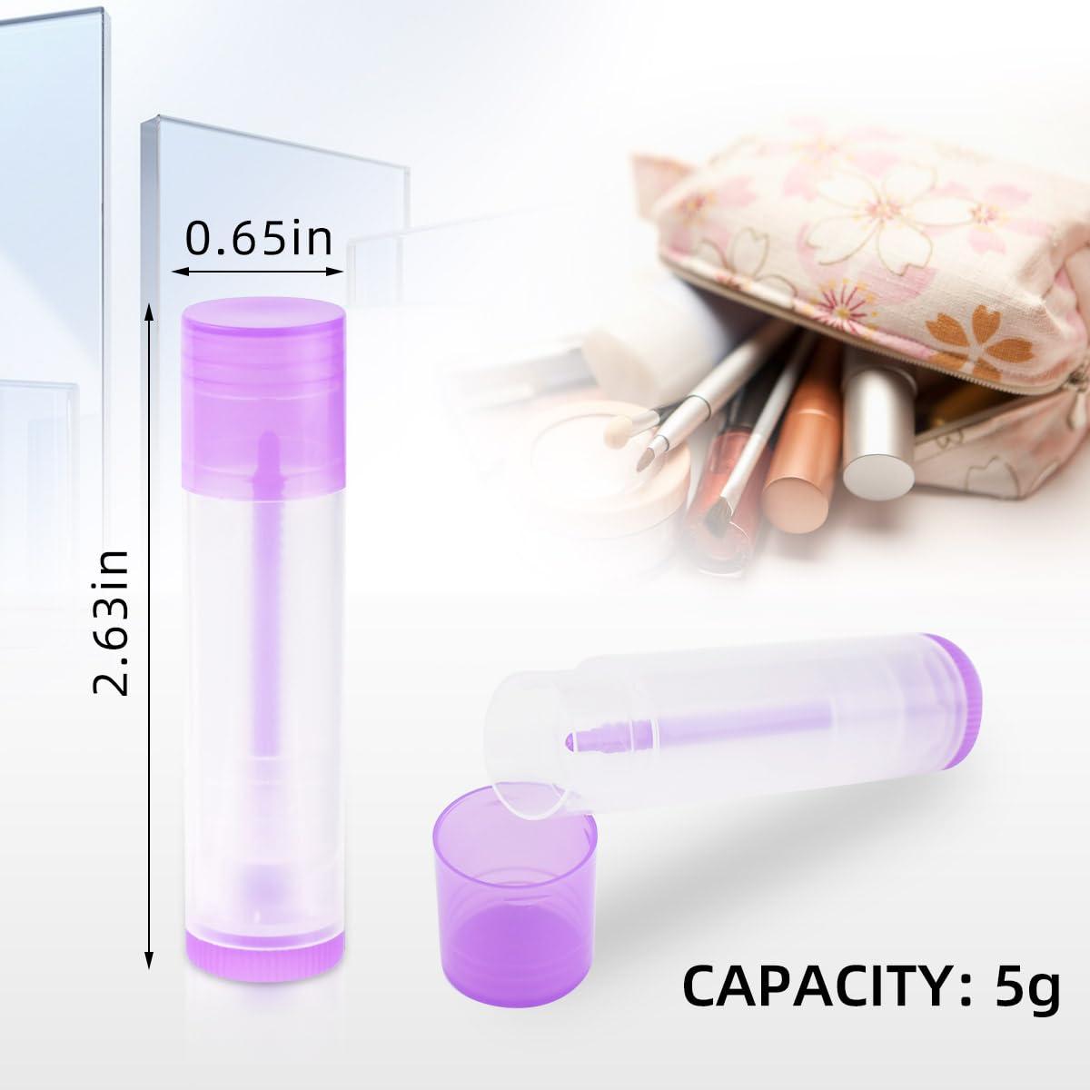 TKYPZY 25 Pcs Clear Empty Lip Balm Tubes Lip Balm Containers Lipstick Container with Caps DIY Lip Balm Tubes Refillable Lip Balm Tube for Homemade Lip Gloss Lipstick 5.5Ml Plastic Lip Balm Containers