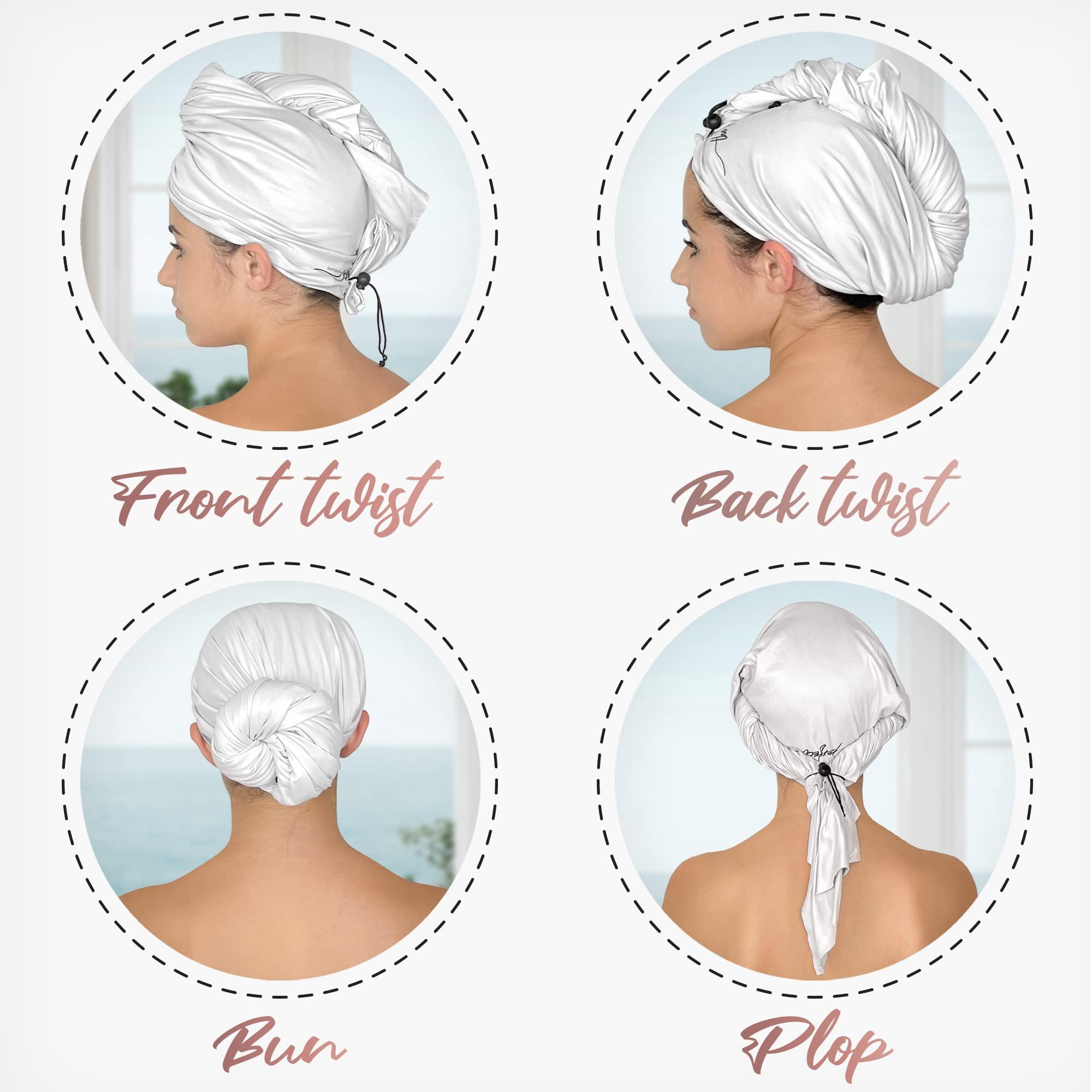 THE PERFECT HAIRCARE THE PERFECT HAIRCARE Curly Hair Girls Microfiber Plopping Towel Set - Anti-frizz Silky Smooth Hair Drying Wrap for Women - Super Absorbent Large Hair Towel + 2 Scrunching Towels to Micro Plop