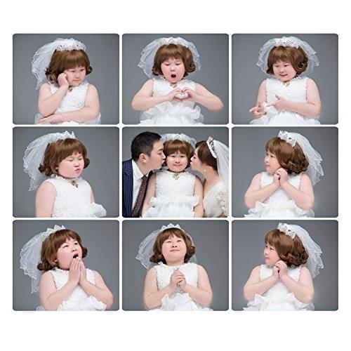 Aimeely Aimeely Lovely Short Wedding Veil for Girls Pearl Flower Girl Headpiece with Comb White