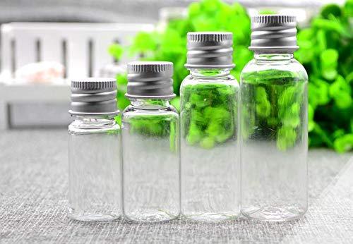 ASTRQLE 12Pcs 10ml/20ml Empty Refillable Clear Plastic Bottle with Aluminum Screw Cap Travel Small Container (10 ML)