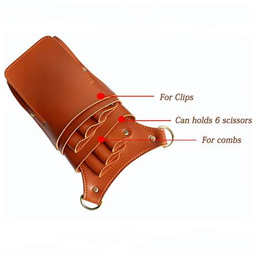 boshiho Scissor Holster Pouch,Boshiho PU Leather Salon Barber Hairdressing Scissors Holster Detachable Hair Stylist Tools Bag Comb Shear Holster with Waist Shoulder Belt