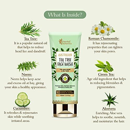 Oriental Botanics Oriental Botanics Australian Tea Tree Face Wash 100ml | For Acne Prone & Oily Skin, No SLS and Paraben