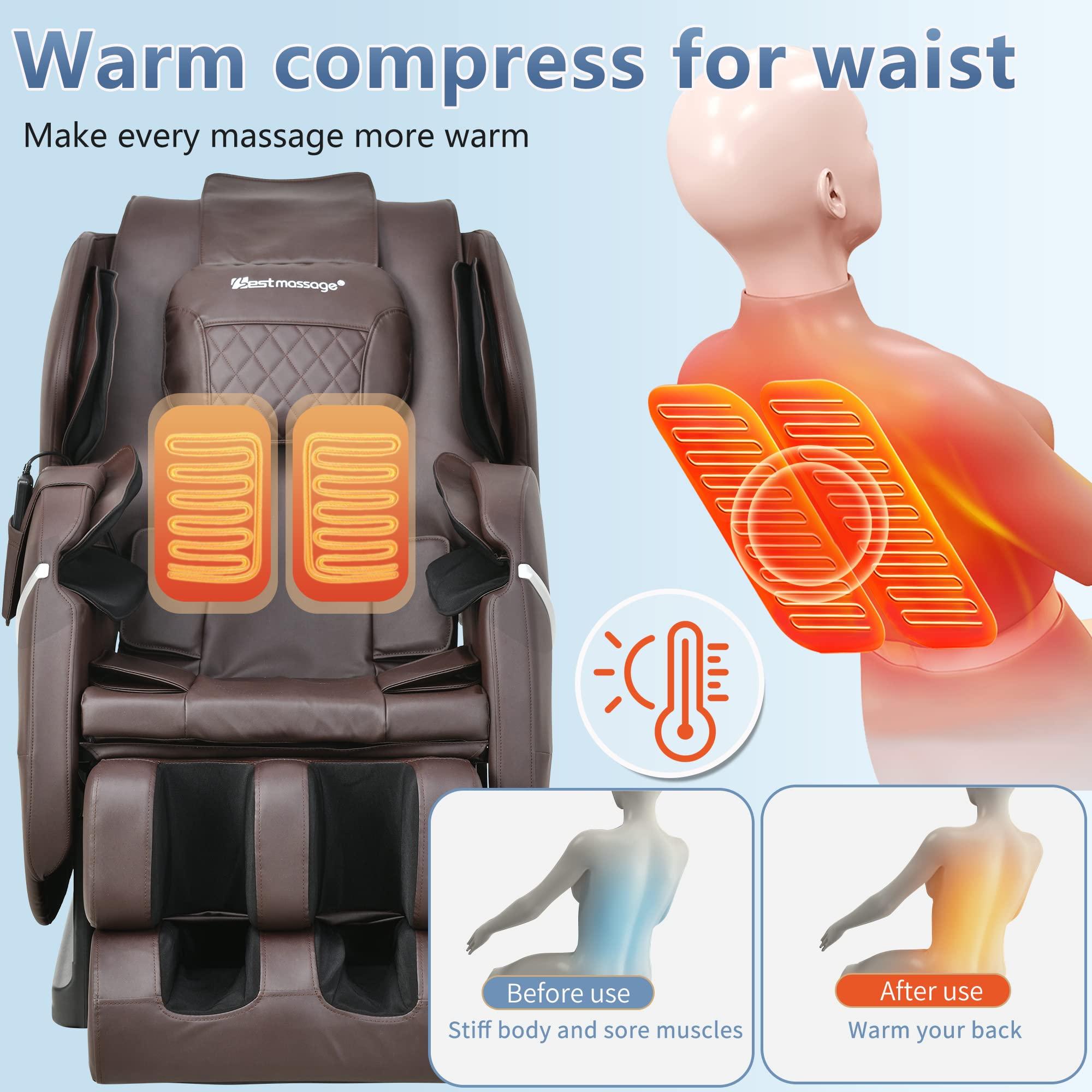 BestMassage Massage Chair Zero Gravity Full Body Electric Shiatsu Massage Chair Recliner with Foot Rollers Built-in Heat Therapy Air Massage System Stretch Vibrating for Home Office
