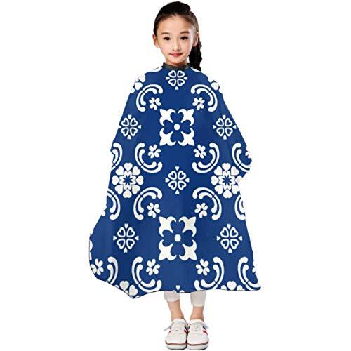 JIUCHUAN Talavera Indian Patchwork Azulejos Portugal Barber Cape,kids Salon Hairdresser Apron Water Resistant Hairdressing Capes Hair Cutting Styling Barbers Tool Haircut Aprons,39x47 Inch