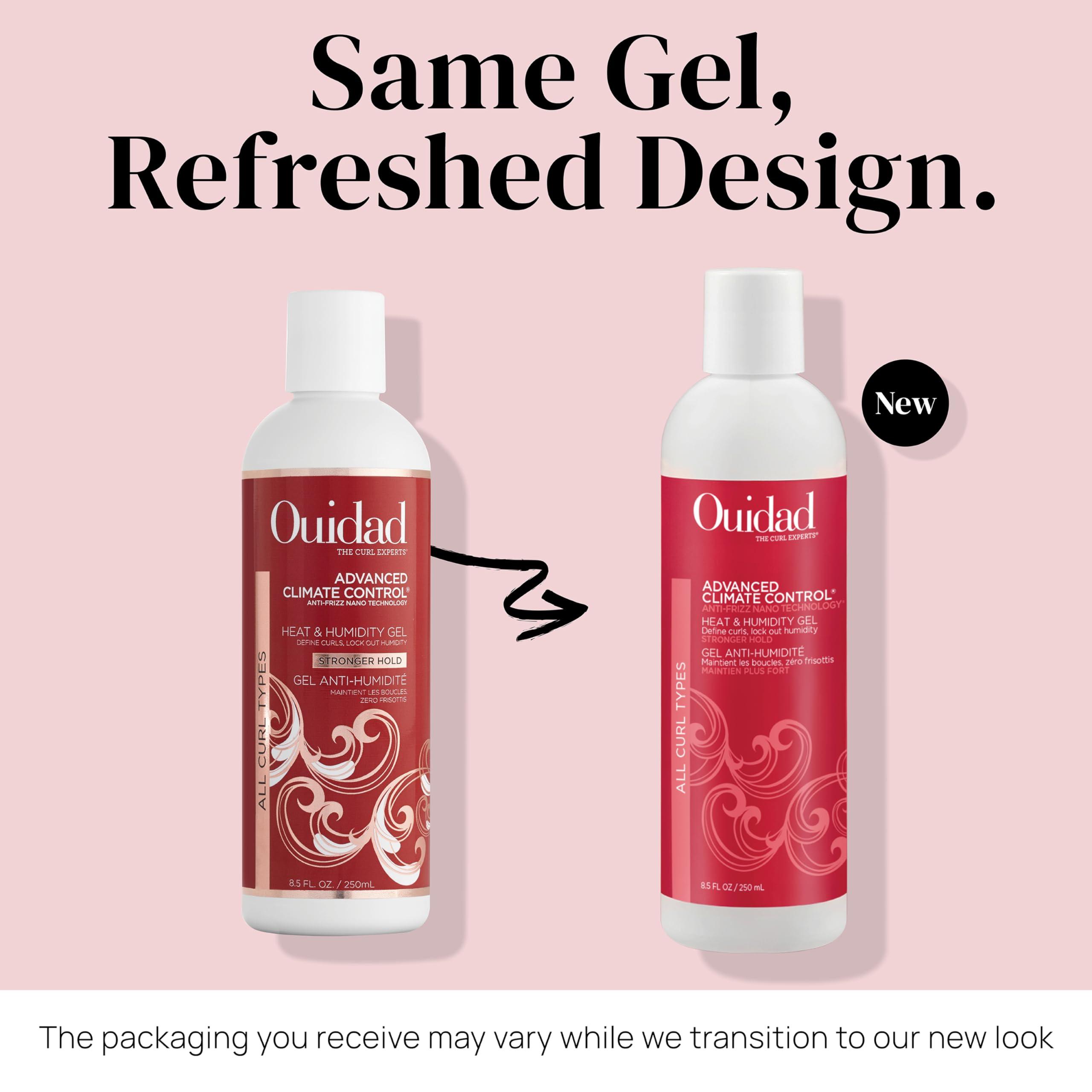 Ouidad Ouidad Advanced Climate Control Heat & Humidity Stronger Hold Gel Travel Size - 8.5 fl oz, Anti-Frizz Nano Technology, Styling Gel, Prevents Flyaways & Frizz, Crunch-free Hold, For All Curl Types