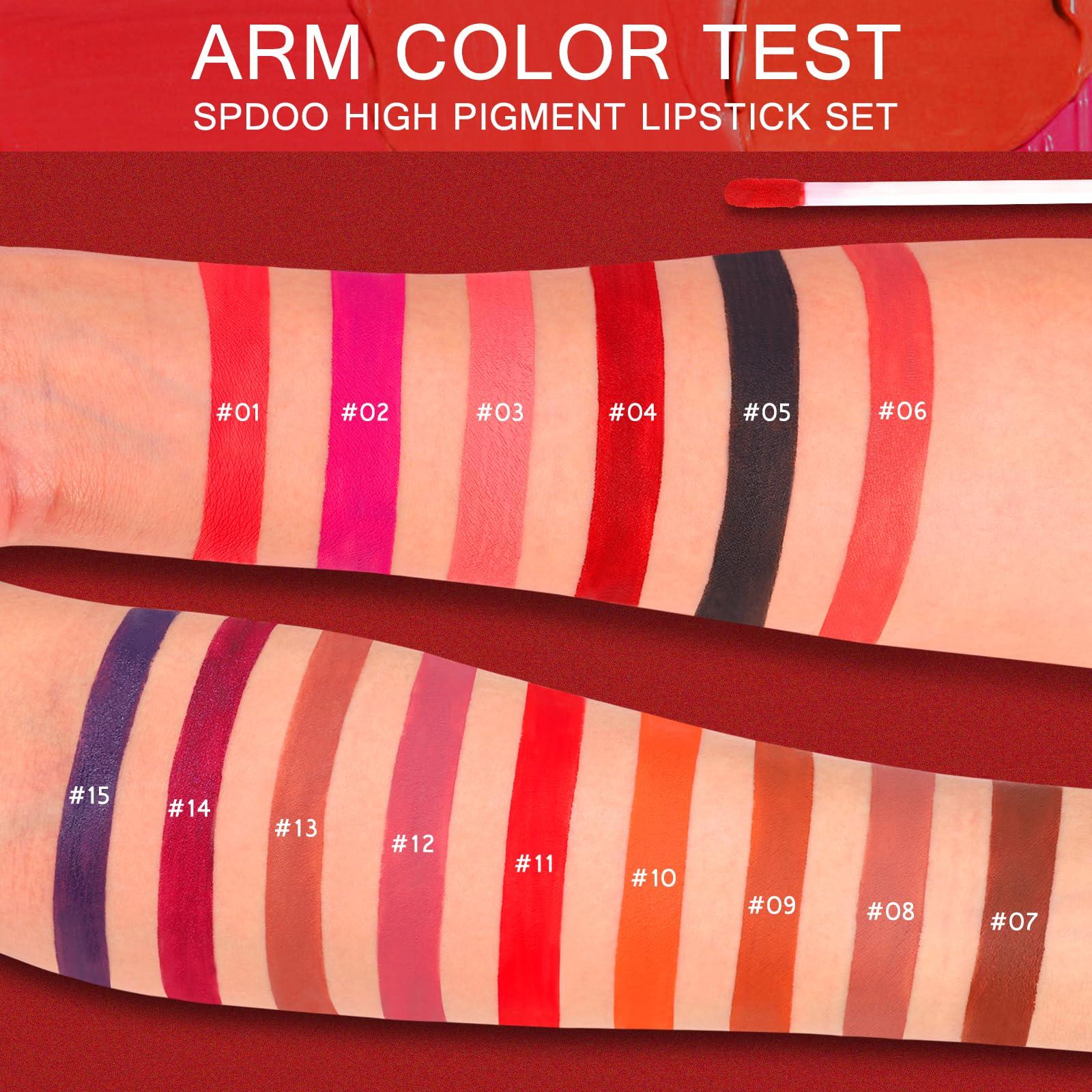 Spdoo Spdoo 15Pcs Matte Liquid Lipstick Set, Waterproof Long Lasting Non-Stick Cup Labiales Mate, Lip Gloss Sets Lipstick for Women Gift