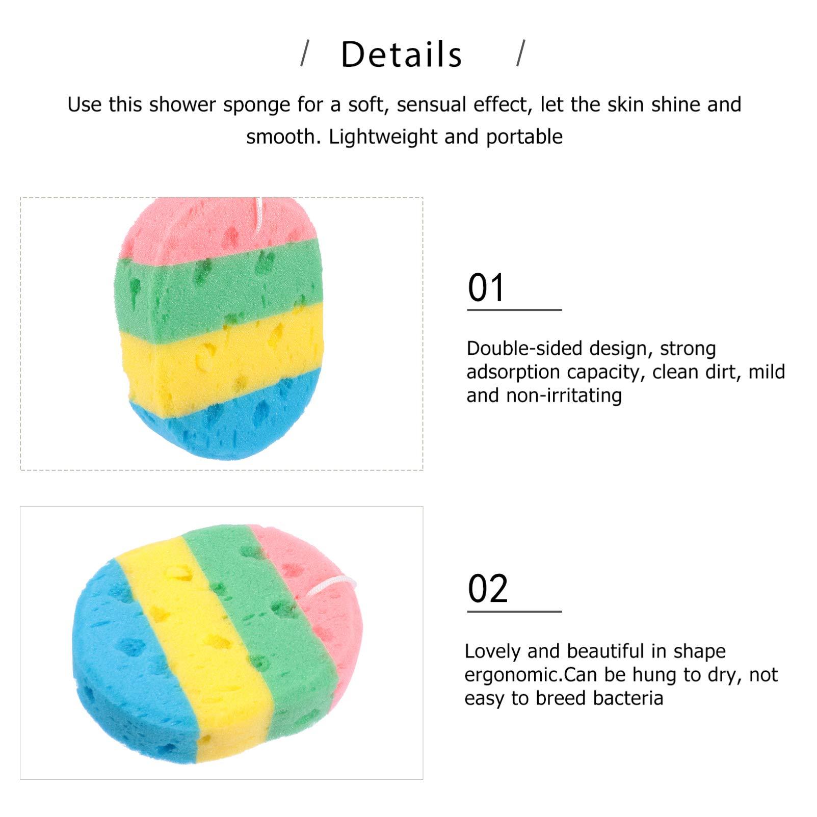 NULYLU NULYLU Soft Seaweed Bath Sponges 4pcs Set Exfoliating Shower Sponges Brush Gentle Body Scrubbers for Daily Use Travel Comfy