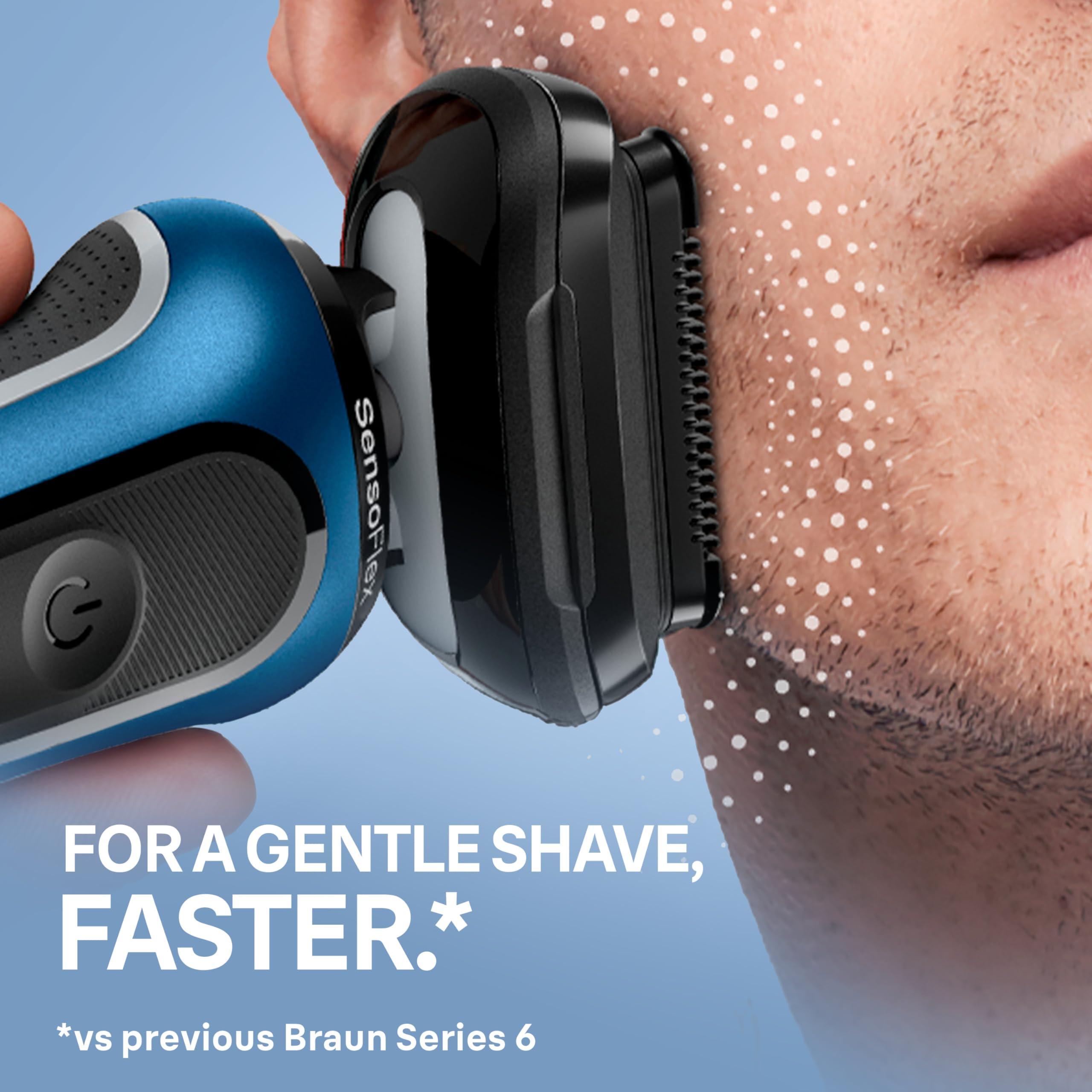 Braun Braun Electric Shaver for Men, Series 6 6177cc, Wet & Dry Shave, Turbo & Gentle Shaving Modes, Foil Shaver, Blue