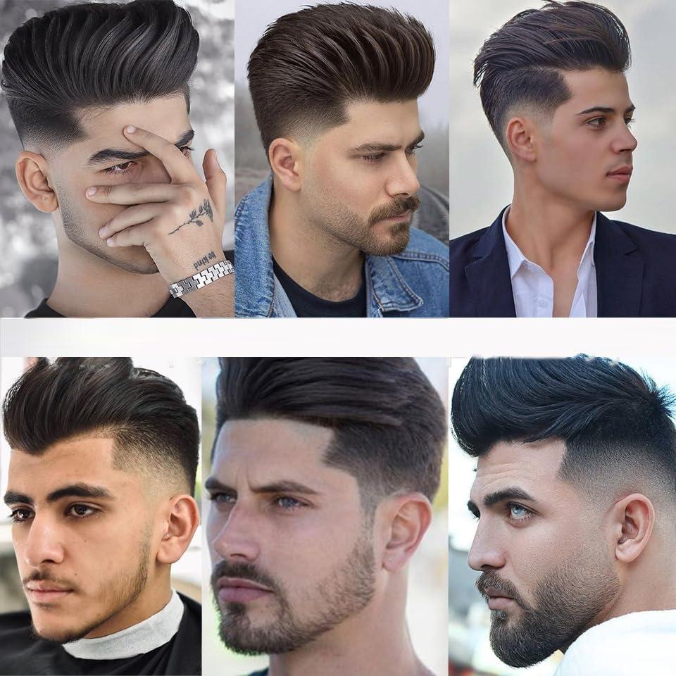 Remanbo Remanbo Short Black Hair Natural Light Bald Forehead for Man for Hair Loss with Thin Hair Hairpiece Cover Gray Hair Add Volume (BF159-4 * 16)