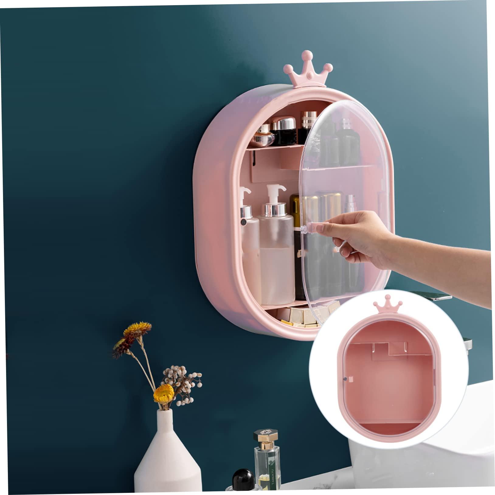 HONMEET HONMEET Space-Saving Wall Mount Makeup Organizer Rust-Proof Plastic Bathroom Cosmetic Storage