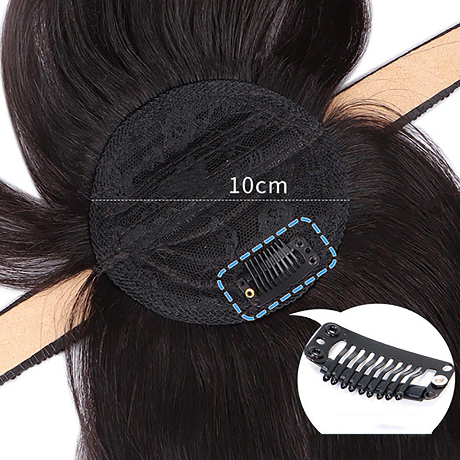 CEAeis CEAeis Synthetic Hair Fringe With Hair Band, Rhinestone Wide Headband Bangs Wig, Stylish Front Hair Bangs Headband for Women (Brown Black,25cm)