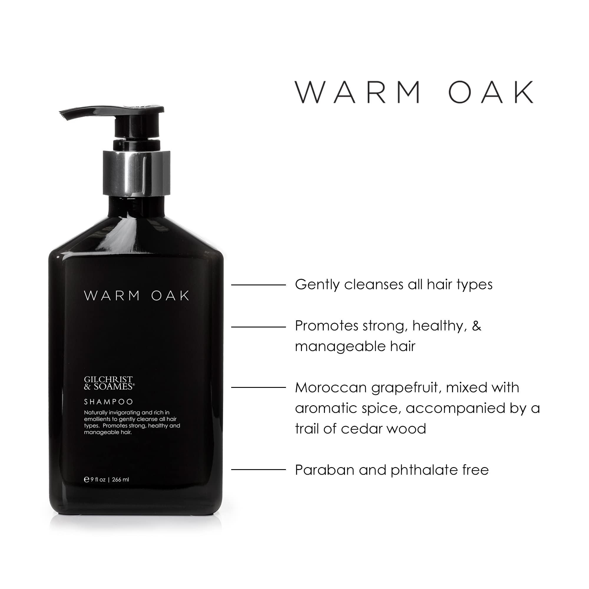Gilchrist & Soames Gilchrist & Soames Warm Oak Shampoo - 9oz - Promotes Strong and Healthy Hair, All Hair Types, Zero Parabens, Sulfates, and Phthalates