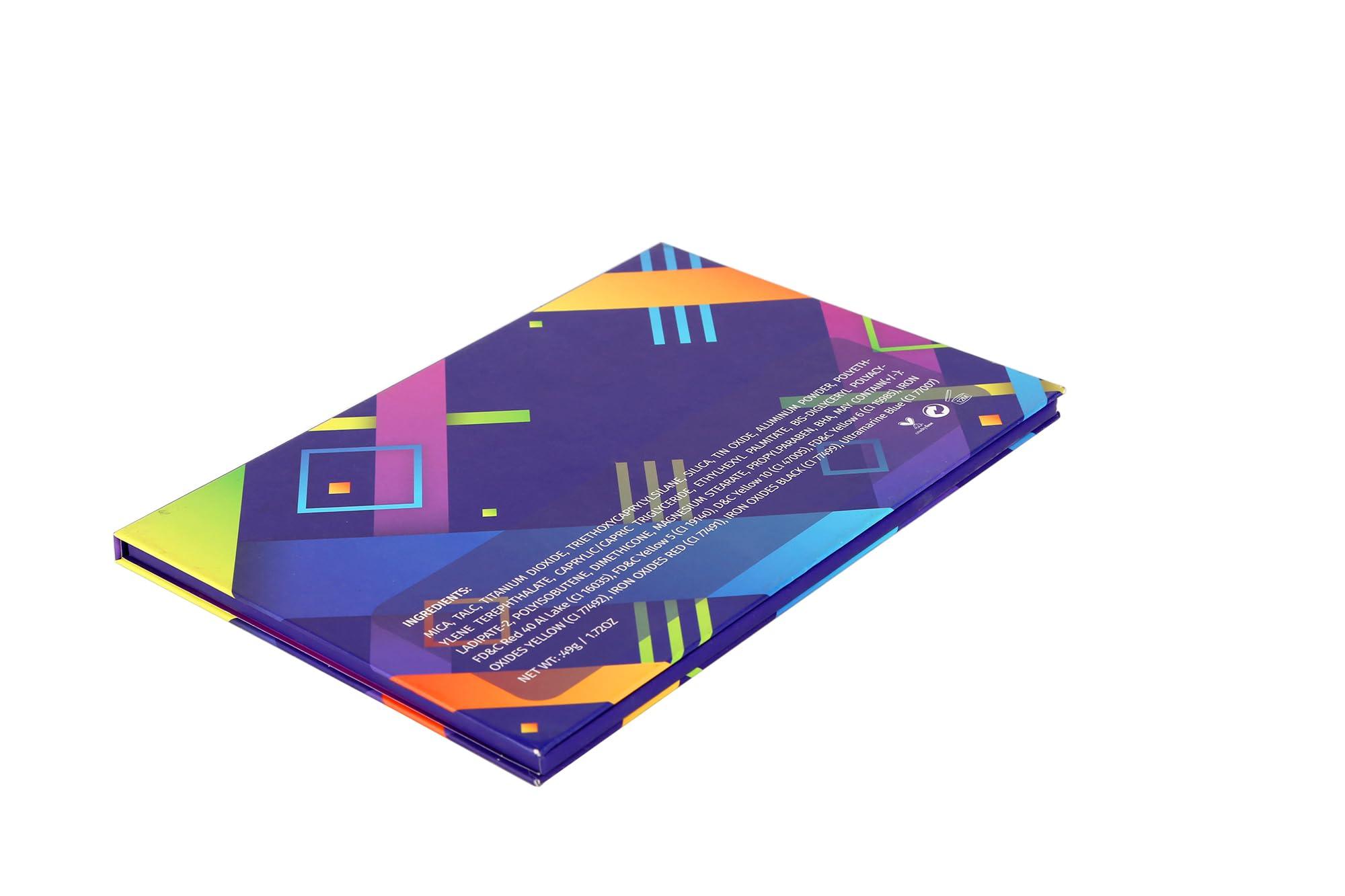 Afflano Afflano Neon Eyeshadow Palette Colorful High Pigmented, Bright Pride Day Makeup Rainbow Eyeshadow Matte Shimmer Glitter, Aurora Glow Neon in Dark UV Blacklight Makeup Eye Shadow Pallet