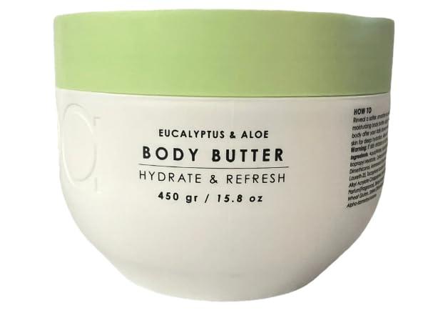 Ciroa Ciroa, Eucalyptus & aloe Body Butter, Hydrate & Refresh, Dermatologically Tested & Vegan Friendly, 15.8 oz / 450 gr