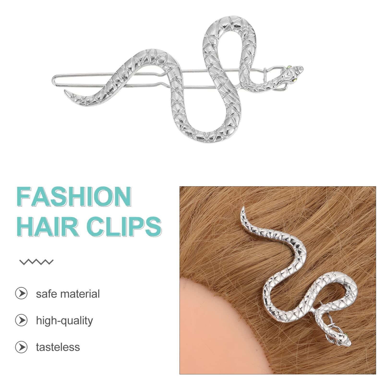 FRCOLOR FRCOLOR Snake Hair Clips 4pcs Snake Hairpin Wedding Hair Clips Metal Gold Snake Jewelry Geometric Hair Clips Snake Hair Barrettes Snake Pattern Hair Snap Clips Alloy Hair Trinket Banana Gift