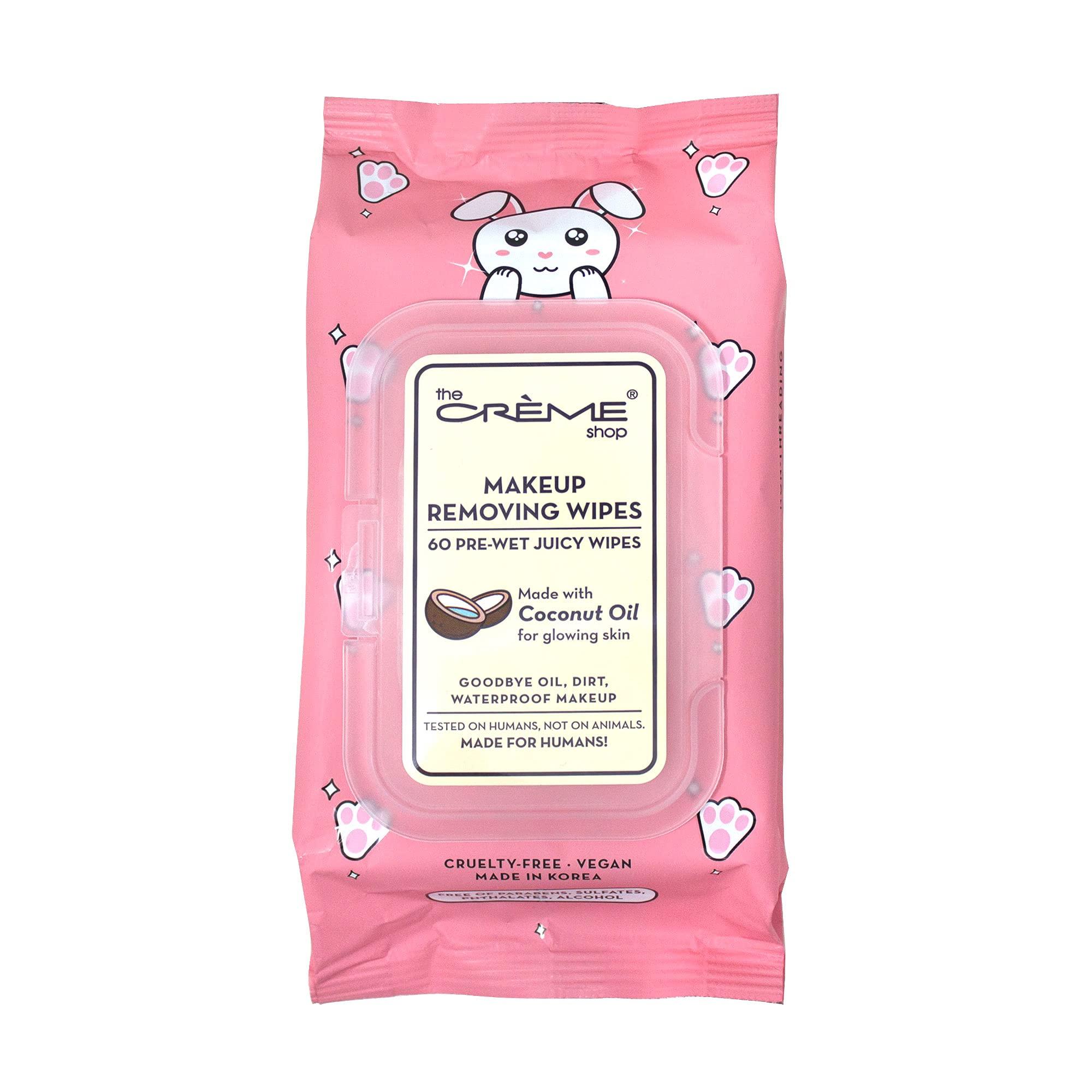 The Crème Shop The Crème Shop Makeup Removing Wipes Made with Coconut Oil for Glowing Skin (60 Pre-Wet Juicy Wipes)