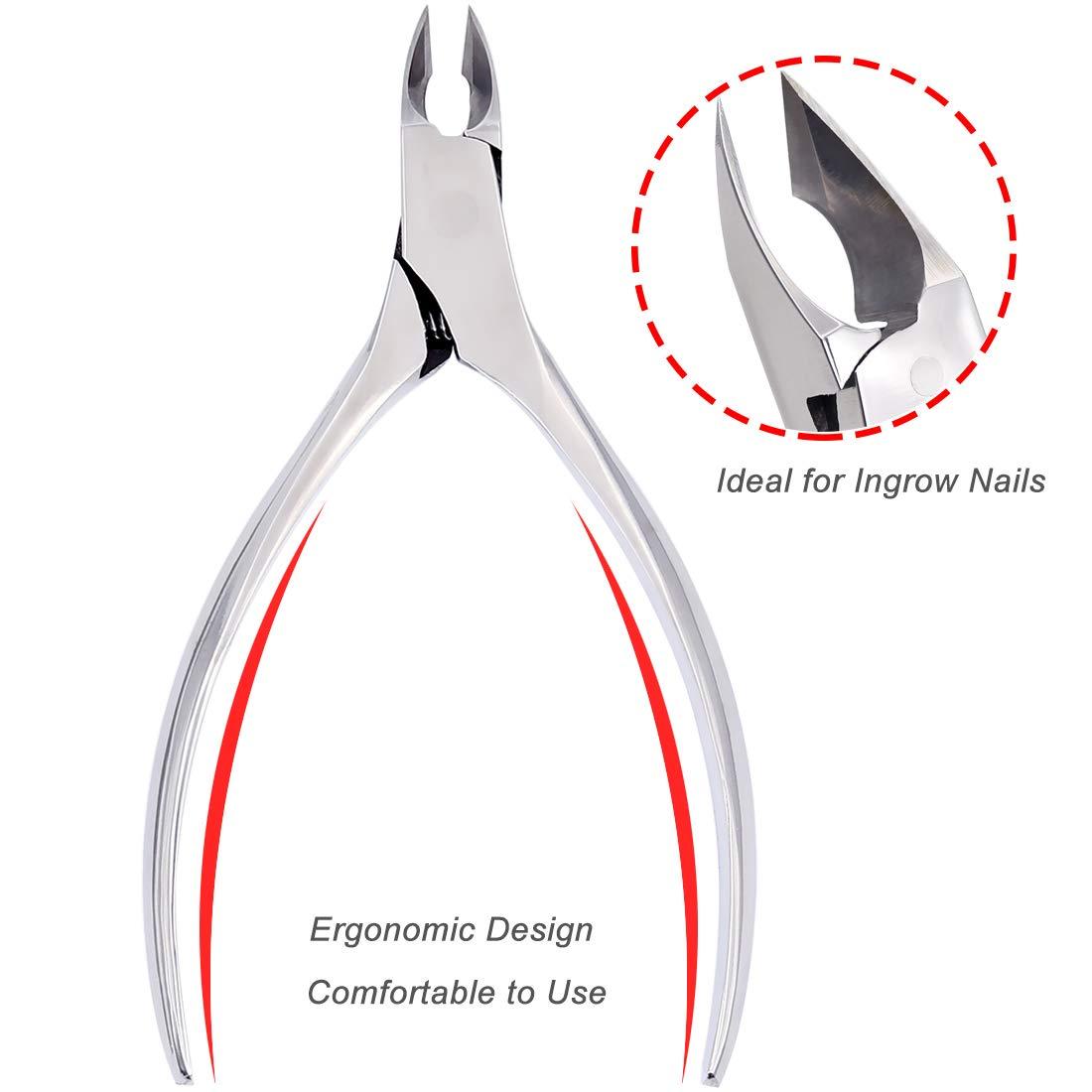 SZQHT Nail Clippers, SZQHT Precision Toenail Clipper Tool for Thick or Ingrown Toenails Heavy Duty Stainless Steel Toe Nail Clippers Includes Safety Tip Cover