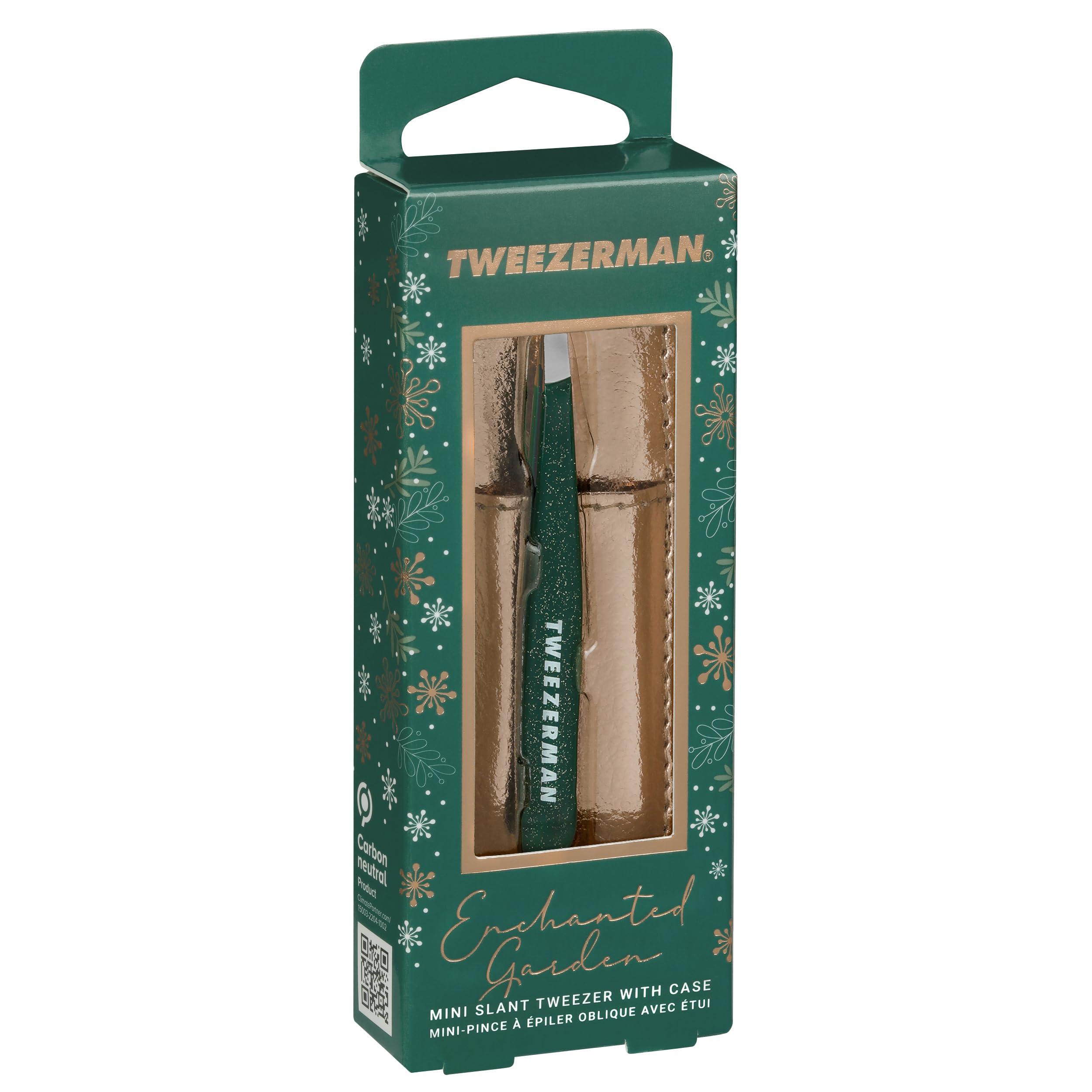 Tweezerman Tweezerman Enchanted Garden Mini Slant Tweezer with Case - Eyebrow Tweezers for Women and Men
