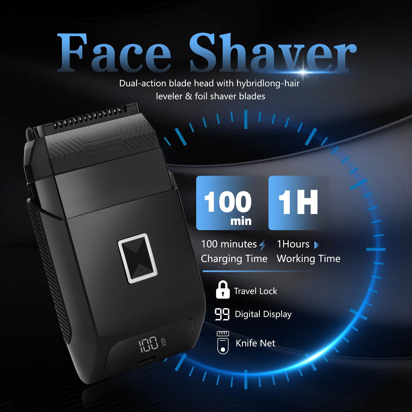Soonsell Soonsell 4 IN1 Men\'s Grooming Kit,Beard Trimmer for Men,Manscape Groin & Body Hair Trimmer,Nose Hair Trimmer for Men,Electric Razor,Hair Clippers for Men,LED Display,Waterproof Wet/Dry Clippers
