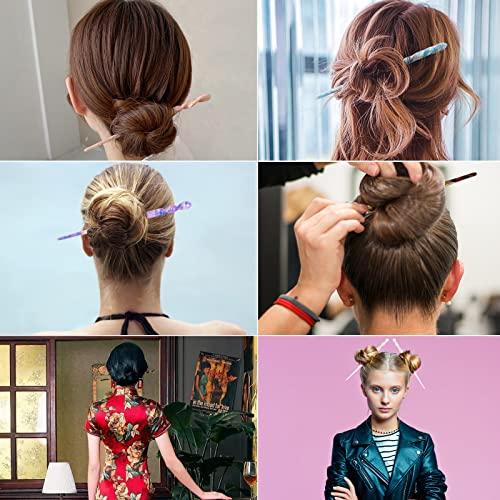 PSMILE 3Pcs Resin Hair Sticks Japanese Hair Chopsticks for Buns Hair Pins for Ladies Long Hair Chignon
