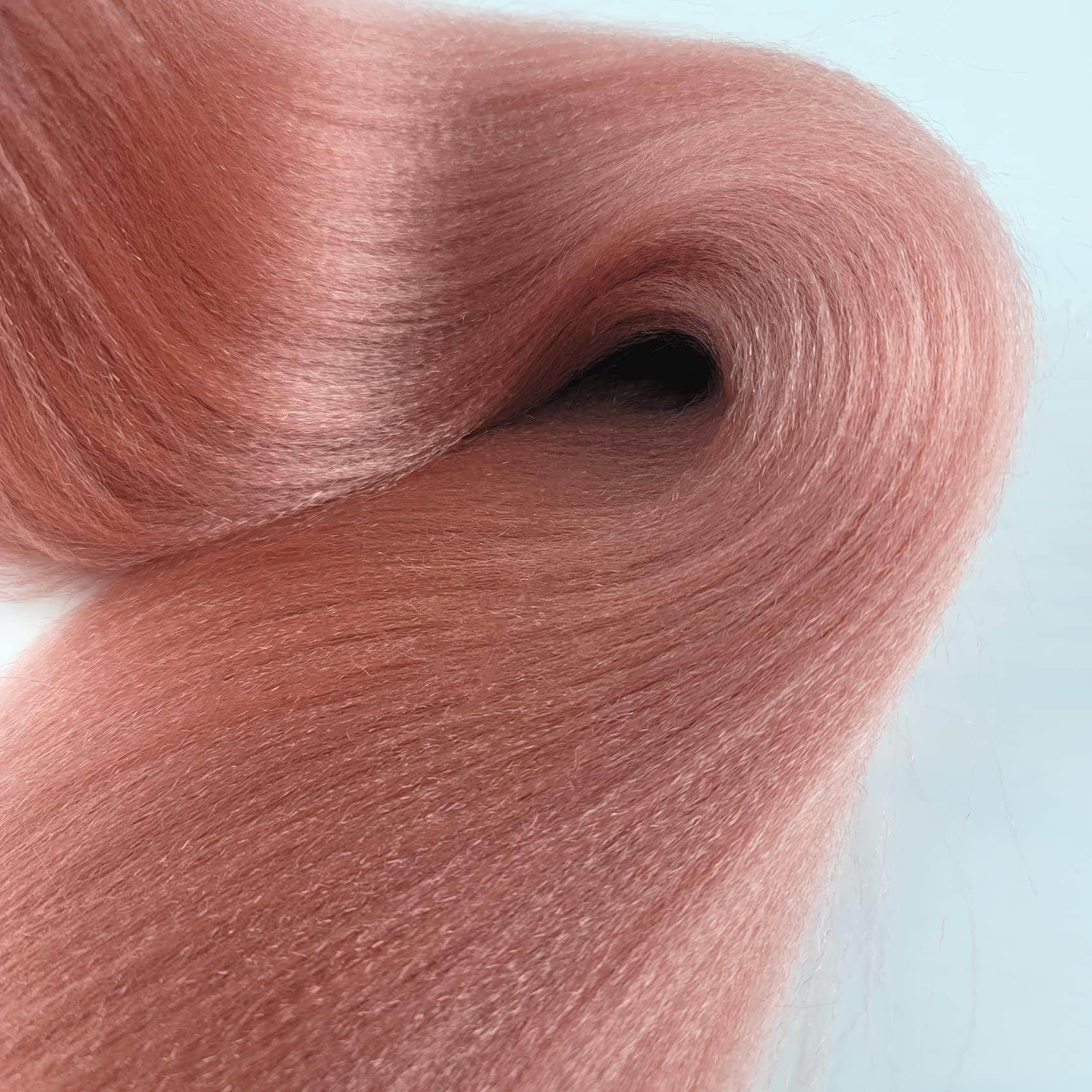 Leticia Leticia RoseGold Braiding Hair Pre stretched Colored Prestretched Hypoallergenic Ez Braid Braiding Hair Extensions 16 Inch Knotless