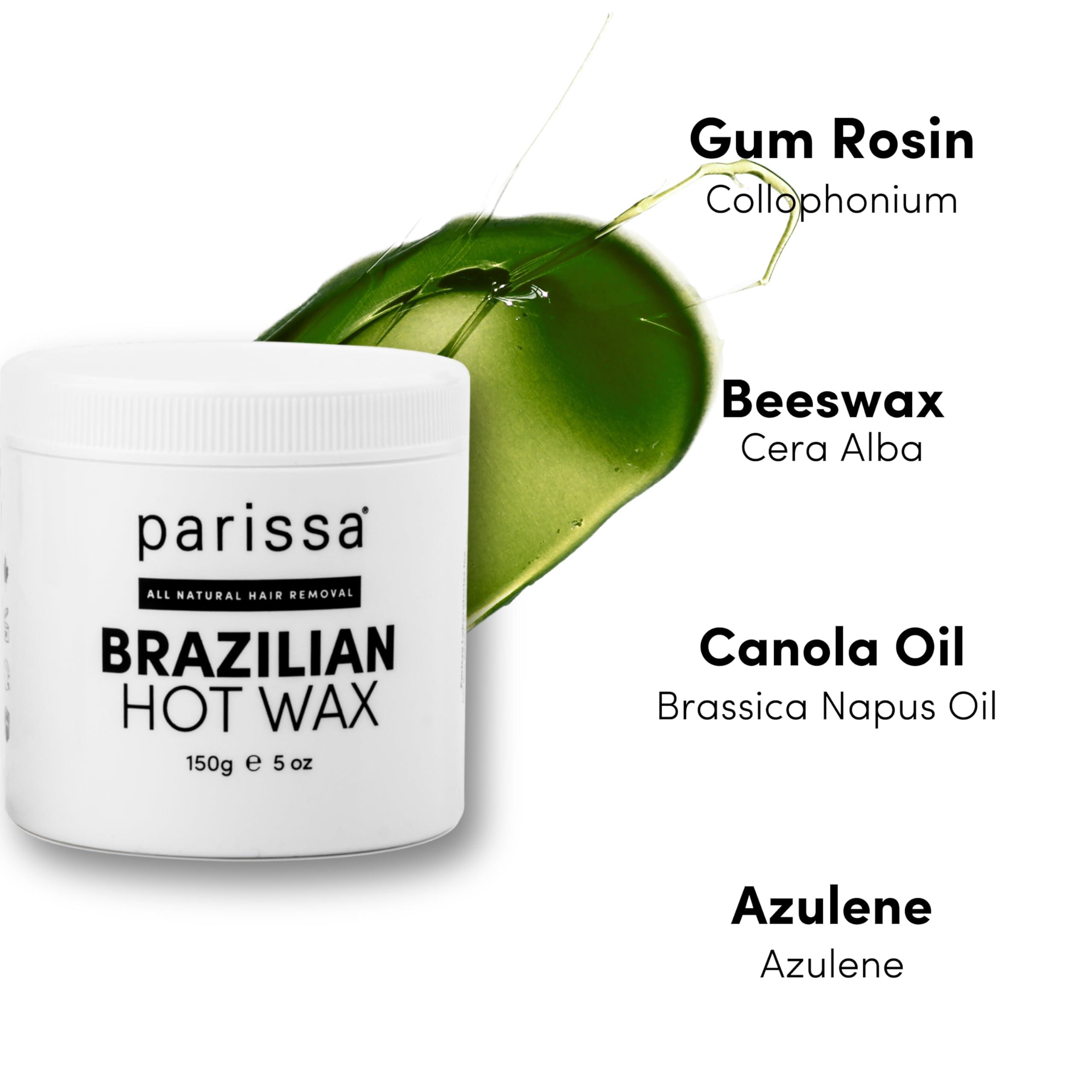 Parissa Parissa Brazilian Hot Wax Kit No-Strips needed and Microwavable for At-Home Hair Removal on Brazilian, Bikini or Underarm