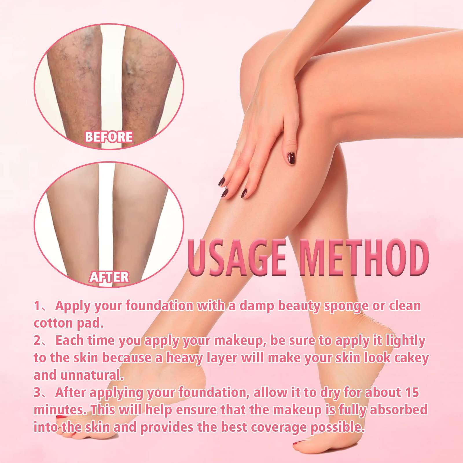 PUOENFGR Body Makeup Foundation,Beauty Body Coverage Perfector-Long Lasting Waterproof Leg and Body Makeup for Cover Up,Hide,Foundation for Legs with a Smooth,Even Tone Finish,100ml/3.53 fl Oz (2, Pcs)